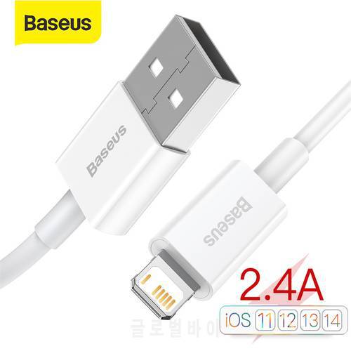 Baseus USB Cable for iPhone 12 Pro Max Phone Charger 2.4A Cable for iPhone 11 Pro 8 XR X 7 Plus Data USB Cable Fast Charge Cable