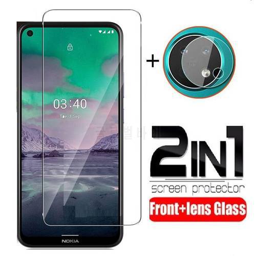 2-in-1 Front Tempered Glass for Nokia 3.4 Soft Camera Lens Protection Film Screen Protector Guard for Nokia 3.4 Glass