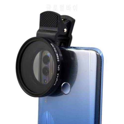 KnightX 52MM Camera lenses clip lens filter macro nd variable ND2-1000 CPL polarizer for any smartphone mobile phone