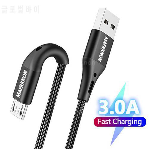 Micro USB Cable 3A Nylon Fast Charging Microusb Cable for Samsung Xiaomi HTC Android USB Charger Data Cable Mobile Phone Cables