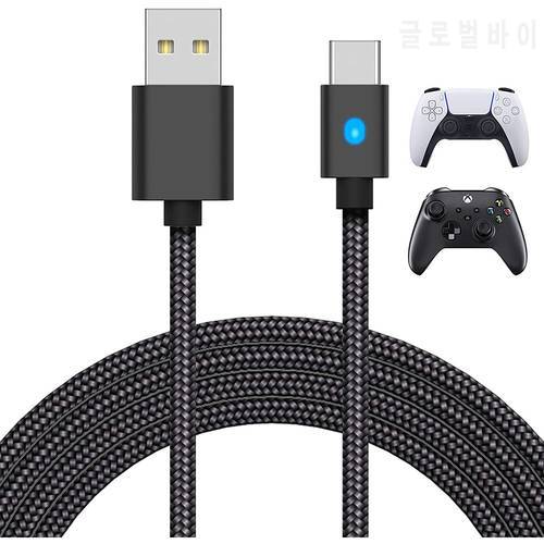 3M 2 In 1 Type C Handle Charging Cable For PS5 Gamepad NS Switch PRO Wireless Controller USB C Data Cable With LED Indicator
