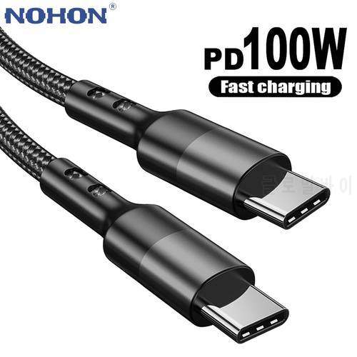 PD 100W USB C To USBC Type-C Cable For Samsung S20 Xiaomi Tablet MacBook iPad 2m Wire Data Charger Quick Charge QC 3.0 4.0 Cord