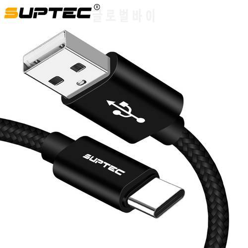 SUPTEC Nylon Braided USB Type-C Cable for Samsung S10 S9 Xiaomi Mi 9 8 Huawei Charging Data USB Type C Charger Cable USB-C Cord