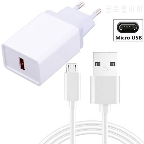 Type C Micro USB Charge Cable 1-USB Port Travel Charger for Samsung Galaxy S8 A9 J4 J6 J8 A7 A6 A750F J610 2018 Note 8 9 10 Plus