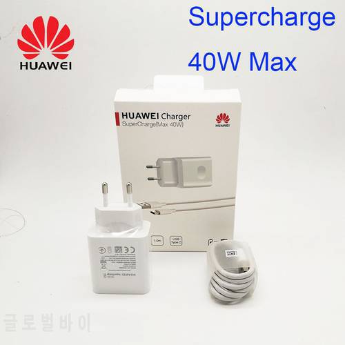 Original Huawei Mate 20 pro RS P20 P30 pro nova 6 5 pro Supercharge USB Charger 10V 4A 40W 5A Type C Cable Honor Magic 2 v30