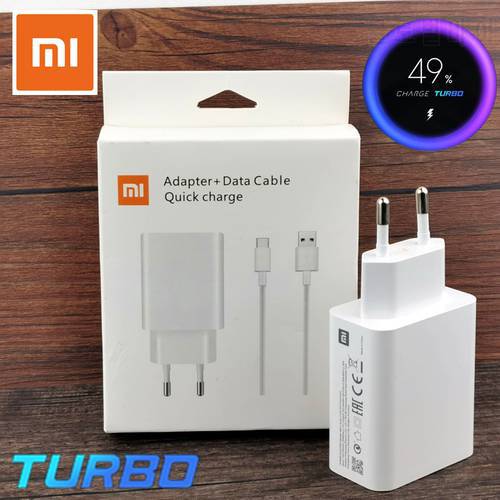 Xiaomi Original Charger 27W Fast EU QC 4.0 Turbo Quick Usb Type C Cable Charge Adapter For mi 8 9 10 pro RedMi note 9 10 lite A3