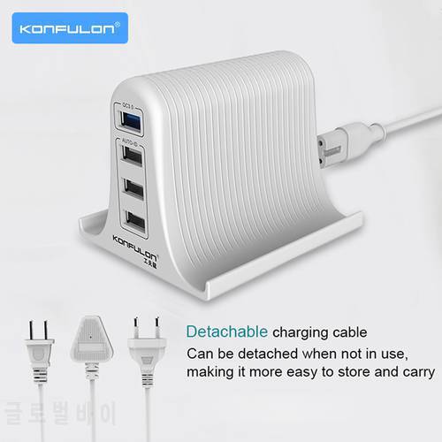 Muti USB Mobile phone charger 4USB Quick Charge 3.0 30W 3A Fast Charge EU US UK Multi 4USB Charger For Iphone 12 /Mobile Phone