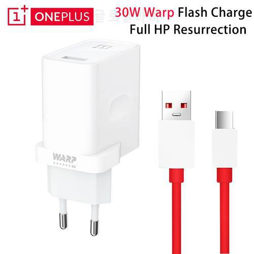 Original OnePlus 7T Charger 30W Warp Super Fast Charging 5V 6A USB Type-C Cable Power Adapter For OnePlus 7 Pro 8 Pro 1+ 7T Pro