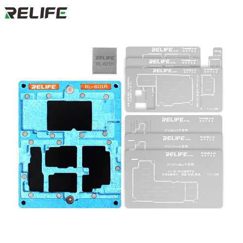RL-601R 10 In 1 Strong Magnetic Adsorption Multiple Modles Reballing Stencil Platform For iPhone X/XS Max//12 Mini/12 Pro Max