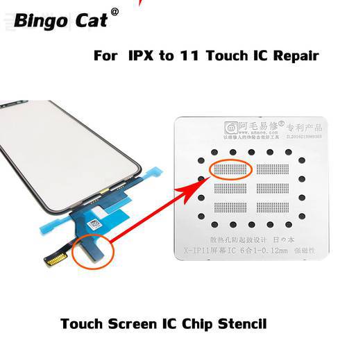 AMAOE Touch Panel IC Chip Stencil For iPhone X XS MAX XR 11 LCD Screen IC Tin Planting Position Plate Steel Mesh Repair Tool