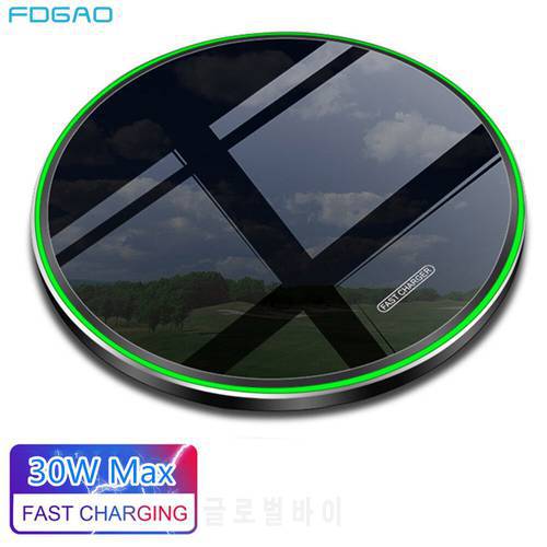 30W Wireless Charger Induction Charging Dock Station Fast Charging Pad For iPhone 14 13 12 11 Pro XS XR X 8 Samsung S21 S20 S10