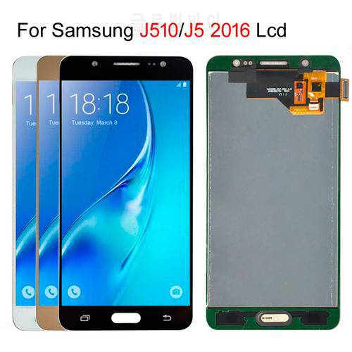Can Adjust Brightness Screen For Samsung Galaxy J5 J510 J510F J510H LCD Display +Touch Screen Digitizer Assembly Free Shipping