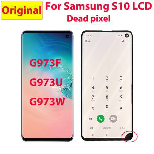 Point Line Original LCD For Samsung Galaxy S10 G973F G973U G973W LCD Display Touch Screen Digitizer Assembly Replacement