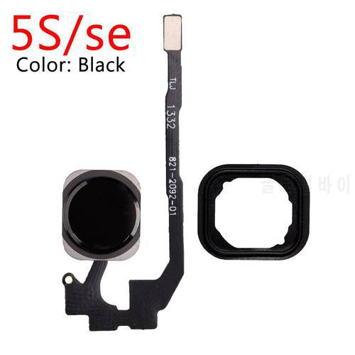 Home-Button Flex For iPhone 6 6s 5s SE Return Back Home Button With Flex Cable Rubber Sticker Repair Parts