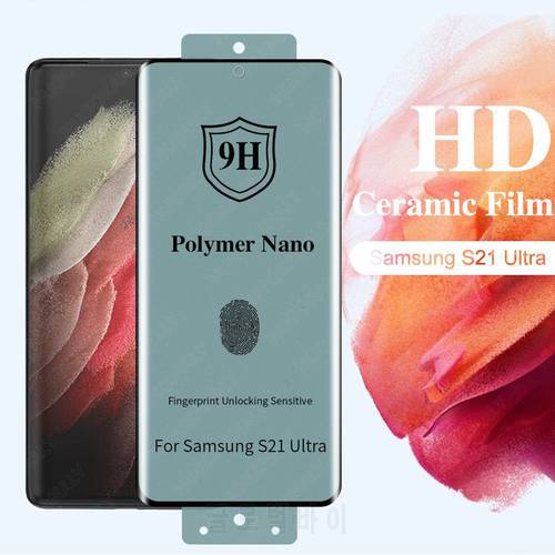 3D Full Cover Soft Ceramic Tempered Glass for Samsung Galaxy S22 S21 Ultra S20 S10 S9 S8 Plus Note 10 9 8 Matte Screen Protector