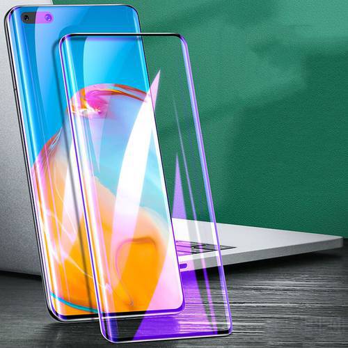 3D Anti Blue Curved Tempered Glass for Huawei P40 Pro Plus P40PRO+ Screen Protector for Huawei P30 Pro 9H Protective Film
