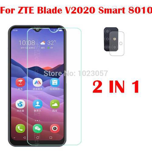 3-in-1 Camera Tempered Glass On For ZTE Blade V2020 Smart 8010 ScreenProtector Glass On ZTE Blade V2020 Smart 8010 2.5 D Glass