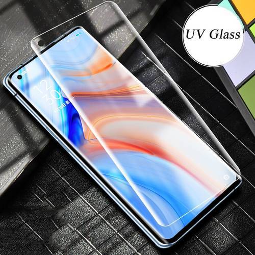 UV Tempered Glass for OPPO Reno 3 4 5 Pro Plus Screen Protector Full Cover for OPPO Find X X2 X3 X5 Pro Protective Film