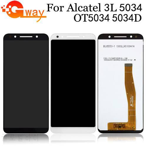 For Alcatel 3L 5034 5034D LCD Display+Touch Screen Assembly Glass Panel Digitizer Sensor For Alcatel OT5034 LCD+Free Tool