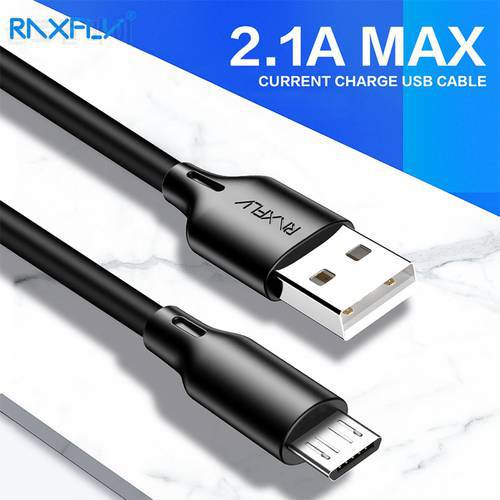 RAXFLY 2.1A Micro USB Cable for Xiaomi Redmi Note 7 Android Phone Cable Micro USB Charging Wire Cabo Micro USB For Samsung S6 S7