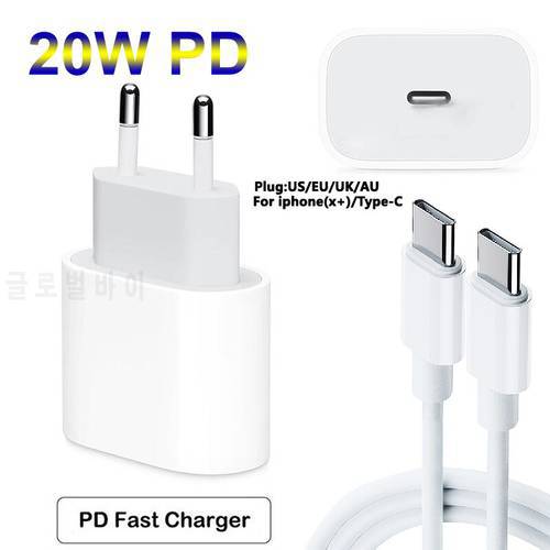20w PD Charger USB Type-C Travel Charger Fast Charge EU/US/UK plug for iPhone 12/Pro max/XS/X USB C Quick Charge 3.0 QC