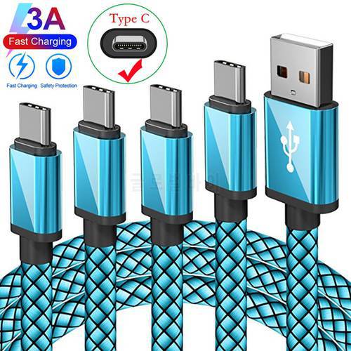 For Samsung galaxy A51 Huawei P30 Pro Honor 20 10 9 Redmi Note 9s Oppo Realme 6 Phone Type C Plug USB fast Charger Cable 2M Long