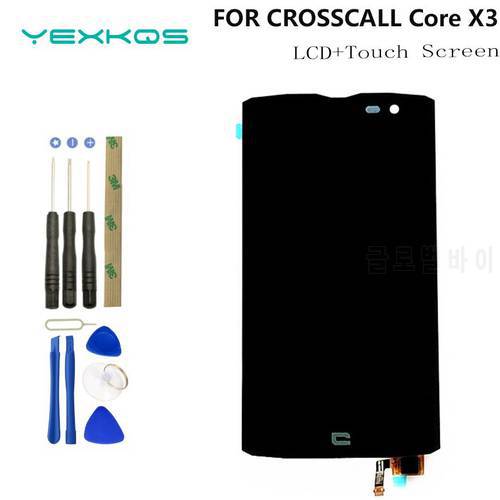 Tested ok Original For Crosscall Core X3 LCD Display With Touch Screen Digitizer Assembly Replacement With Tools+3M Sticker
