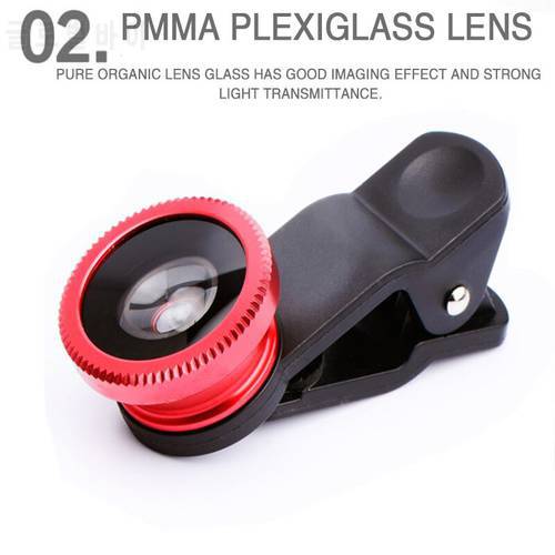 Phone lens Fisheye 0.67x Wide Angle Zoom lens fish eye macro lens Camera Kits with Clip lens on the phone for iphone xiaomi