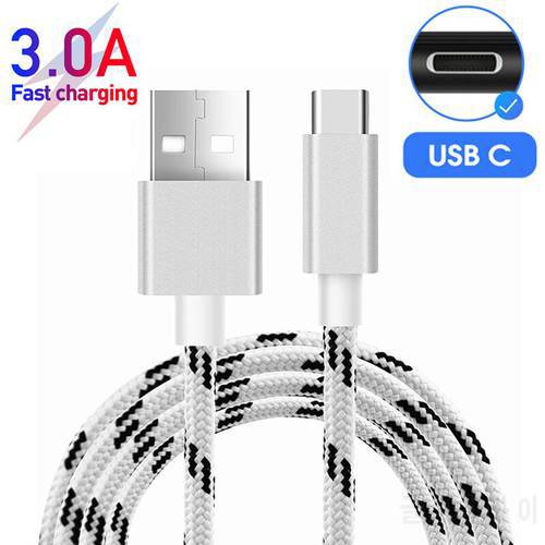Type C USB cabo usb tipo c dada Cable for Samsung Galaxy A50 A70 A71 A72 A52 A32 A42 S21 5G A20 S8 S9 3A Fast Charger Nylon Wire