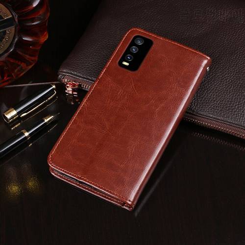 Vivo Y20s Case 6.51 inch Flip Wallet Business Leather Fundas Phone Case Vivo Y20s Cover Capa with Card Holder Accessories