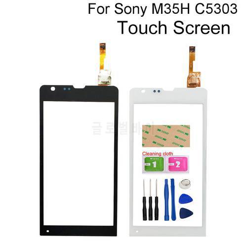 Touch Screen For Sony Xperia SP C5302 C5303 C5306 M35H Touch Screen Digitizer Sensor Touch Glass Lens Panel Tools