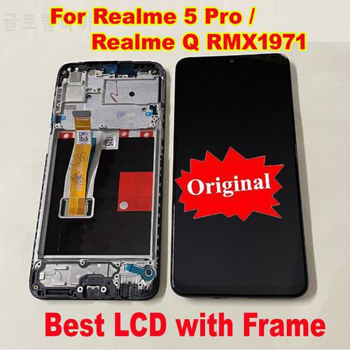 Best Working For OPPO Realme 5 Pro / Realme Q RMX1971 LCD Display Touch Screen Digitizer Assembly Glass Sensor with Frame