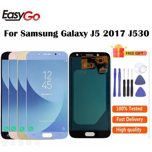 Super AMOLED For SAMSUNG J5 2017 Display J530 J530F SM-J530F LCD Display Touch Screen Digitizer Assembly Free Shipping