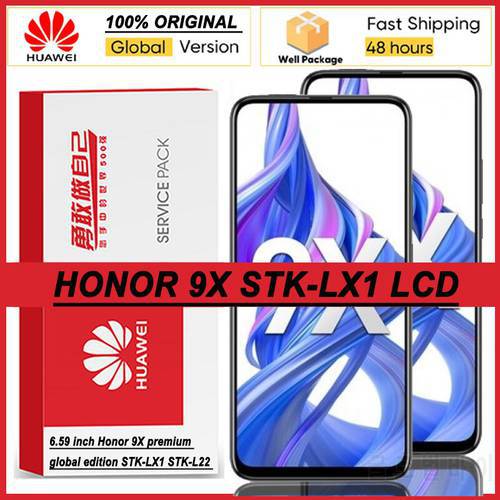100% Original 6.59&39&39 IPS Screen For Huawei Honor 9X STK-LX1 LCD Display Touch Screen Digitizer Honor 9X premium Global Edition