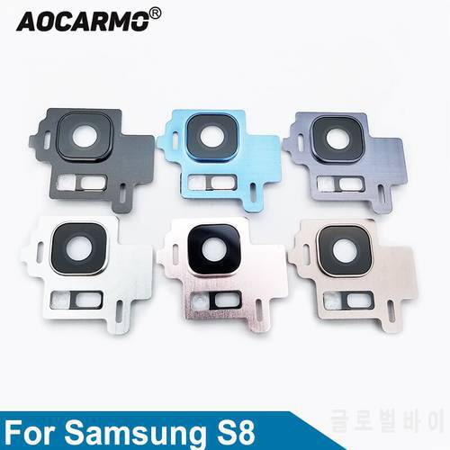Aocarmo Rear Back Camera Lens Glass Ring Cover With Frame Adhesive For Samsung Galaxy S8 SM-G9500 5.8