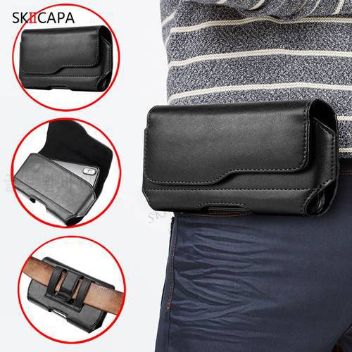 For iphone 12 mini 11 pro max 6s plus xs XR 7 8 SE 2020 Waist Bag Magnetic Holster Leather Case for iphone 13 Pro Max Phone Bag
