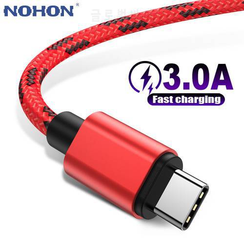 Fast Charge Type C USB Cable For Samsung A51 S20 Xiaomi mi Redmi Note 8 10 Pro Huawei USBC 2m 3m Phone Cord 3A Data Charger Wire