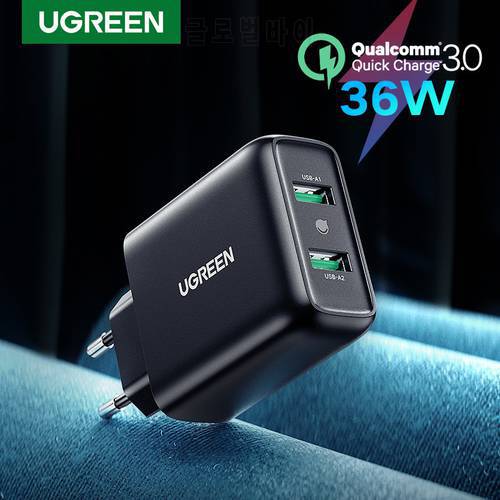 UGREEN USB Charger Quick 3.0 Charge 36W Fast Mobile Phone Charger Adapter for Samsung Xiaomi QC 3.0 Charger for Huawei Charger