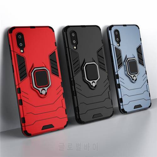 For Galaxy A02 SM-A022F A02S Case Armor Metal Ring Holder Phone Case for Samsung Galaxy M02 SM-M022F M02S A 02 S Couqe funda