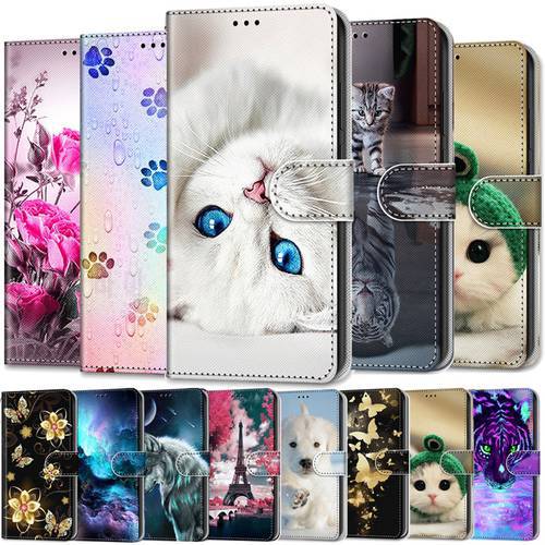 Wallet Case For Xiaomi Redmi 9 Case Flip Phone Cover Luxury Cat Painted for Redmi 9 Leather Stand Protective Card Slot Holder