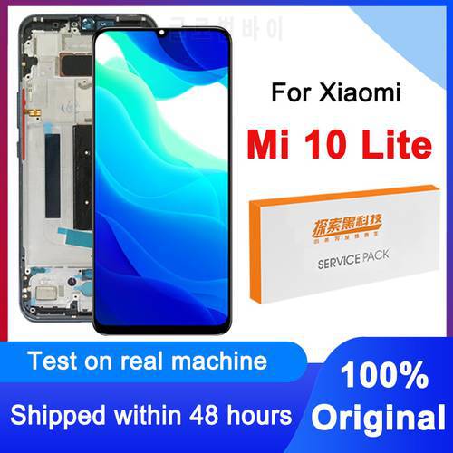 Original 6.57&39&39 AMOLED For Xiaomi Mi 10 Lite 5G Display Touch Screen Digitizer Assembly For Mi10 Lite M2002J9G LCD Replacement