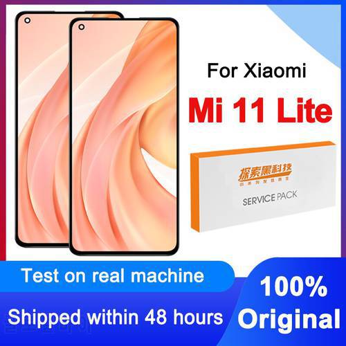 100% Original 6.26&39&39 AMOLED Display For Xiaomi Mi 11 Lite M2101K9AG LCD Touch Screen Digitizer Assembly For Xiaomi Mi 11 Lite 5G