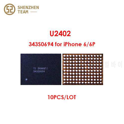 SZteam 10pcs/lot IC Touch Black 343S0694 U2402 Reball IC Meson Screen Controller Touch Negro for iPhone 6 6P Integrated Circuit