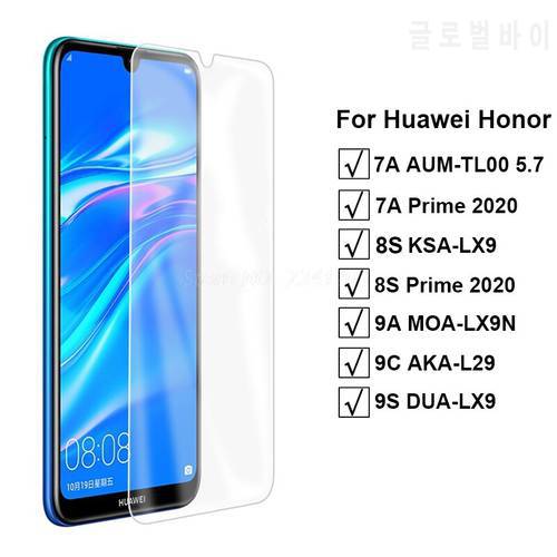 Glass For Huawei Honor 7A 8S Prime Tempered Glass on Huawei Honor 9S 9C Screen Protector Honor8S KSA-LX9 Safety Film a7 s8 s9 c9