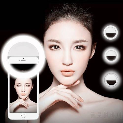 Universal Selfie Lamp Mobile Phone Lens Portable Flash Ring 36 LEDS Luminous Ring Clip Light For iPhone Samsung Xiaomi Huawei