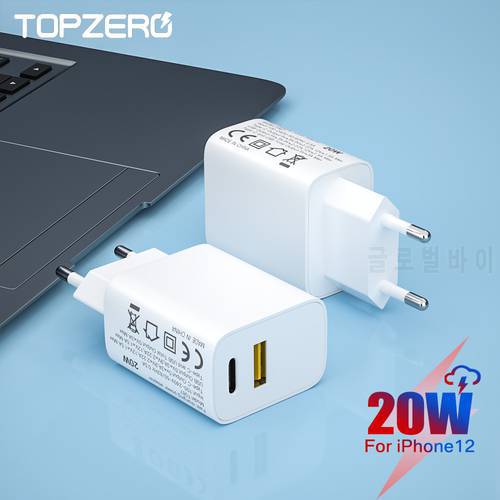 PD 20W Fast Charger QC3.0 USB C Type C Quick Charge For iPhone 12 Mini 12 Pro Max 11 8 8Plus Xs SE2020 Portable Travel Charger