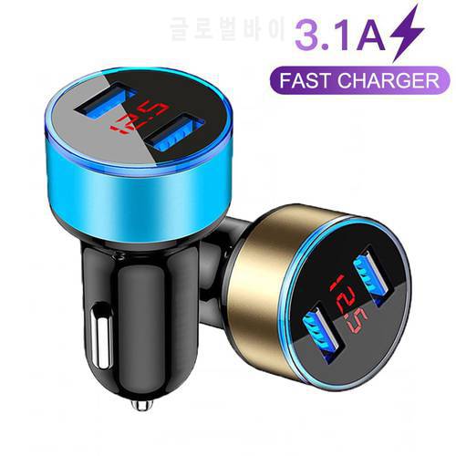 Mobile Phone Car Charger For Samsung Galaxy Note 20 Ultra S10 S9 S8 + Note 8 9 10 A21S A31 A51 A71 3.1A LED Display USB Charger