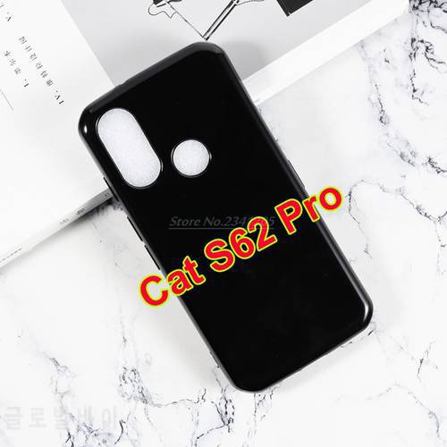 Antiskid Bumper Case For Caterpillar Cat S42 S52 S 52 Silicone Caso Soft Black TPU Case For CAT S62 Pro Back Cover with Glass