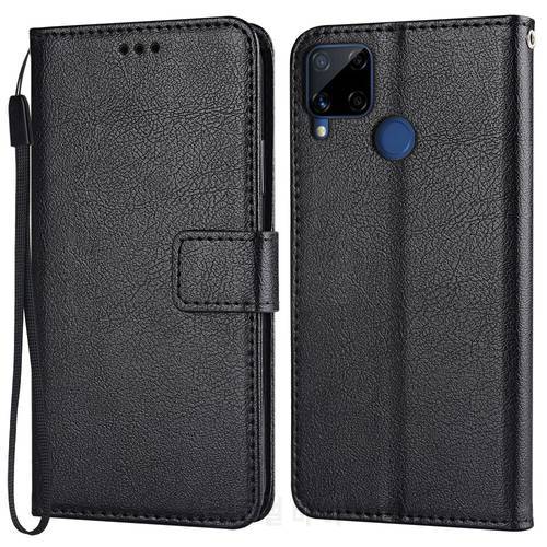 Flip Wallet Magnetic Leather Case for Realme C15 C 15 Coque Funda Luxury Vintage Phone Bags Cover