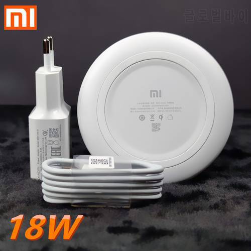 Original XiaoMi Wireless Charger 18W fast Charge Pad Qi 9V 2A For Mi 10 9 Mix 3 2s For Samsung Galaxy S10 S9 for Iphone X Xr